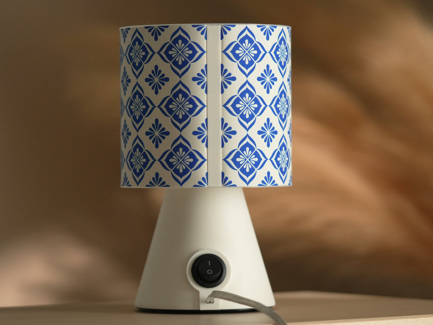 Little Table Lamp with Blue Moroccan Shade